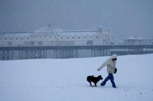 Snow on Brighton Beach by Mark Baynes
