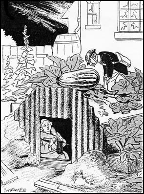 Woman: “Is it all right now, Henry?” Man: “Yes, not even scratched.”